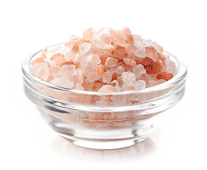 Image showing bowl of pink himalayan salt