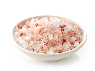 Image showing bowl of pink himalayan salt