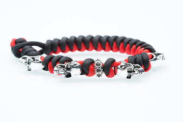 Image showing Black braided bracelet on white background