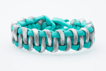 Image showing Black braided bracelet on white background