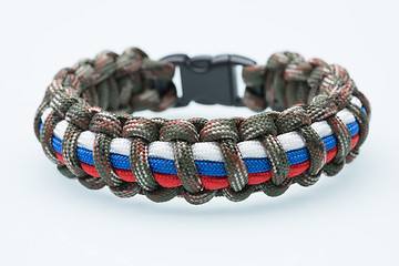 Image showing Black braided bracelet on white background