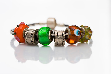 Image showing multicolored beads bracelet isolated 