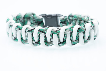 Image showing Black braided bracelet on white background