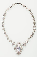 Image showing Silver necklace isolated on the white 