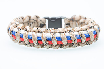 Image showing Black braided bracelet on white background