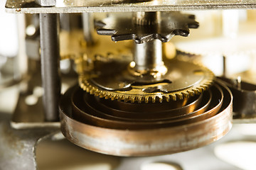 Image showing Antique clock gears