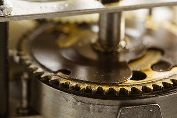 Image showing Antique clock gears