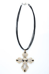 Image showing necklace with cross isolated on white background