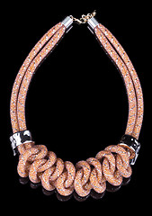 Image showing brown Rope Necklace. on black background