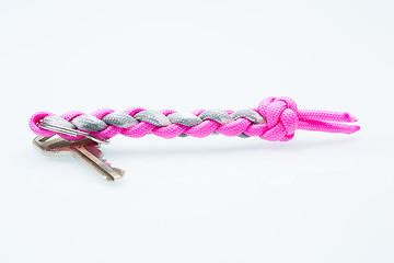 Image showing Black braided bracelet on white background