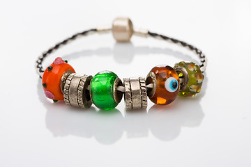 Image showing multicolored beads bracelet isolated 