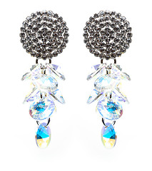 Image showing earrings with blue stones on the white