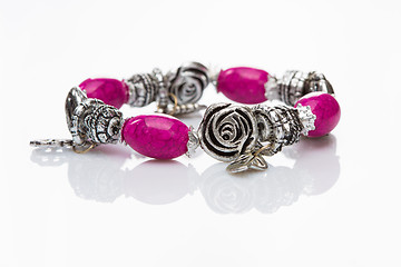 Image showing multicolored beads bracelet in the form of roses