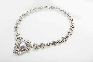 Image showing Silver necklace isolated on the white 