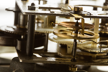 Image showing Antique clock gears