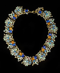 Image showing plastic necklace with colored stones