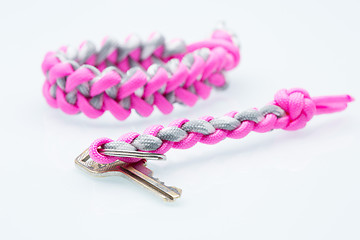 Image showing Black braided bracelet on white background