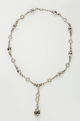 Image showing Silver necklace isolated on the white 