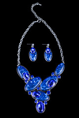 Image showing plastic blue necklace