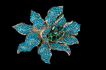 Image showing Colorful gem brooch brooch in the form of a flower 