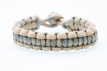 Image showing Black braided bracelet on white background