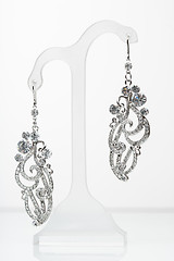 Image showing earrings with Briliant on the white