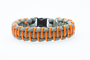 Image showing Black braided bracelet on white background