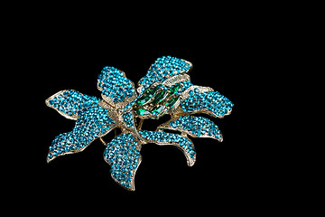 Image showing Colorful gem brooch brooch in the form of a flower 