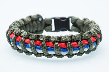 Image showing Black braided bracelet on white background