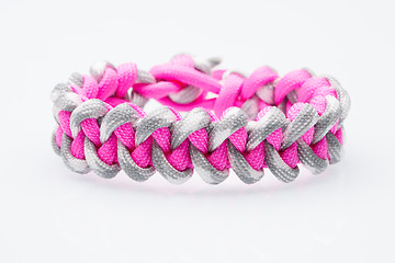 Image showing Black braided bracelet on white background