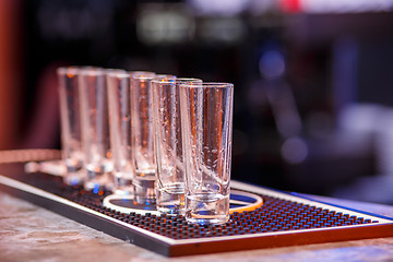 Image showing Empty glasses in the bar