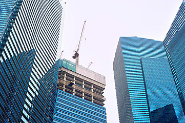 Image showing Singapore skyscrapers construction