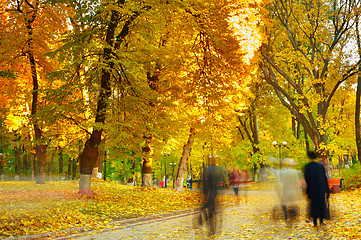 Image showing Strolling in a park