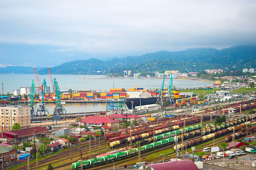 Image showing Large industrial port. Batumi, Georgia