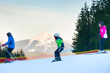 Image showing Family at ski resort