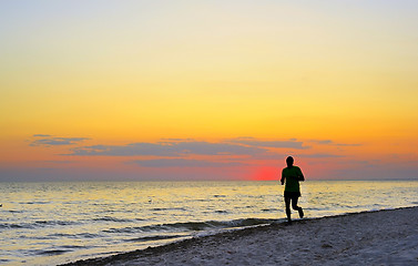 Image showing Running on the beach