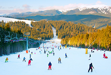 Image showing Crowded Ski resort