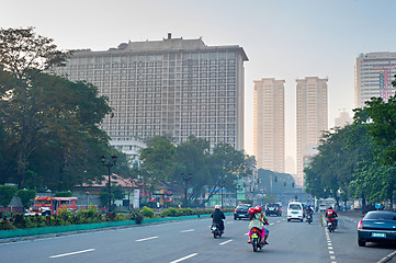 Image showing Traffic on Manila Downtown road