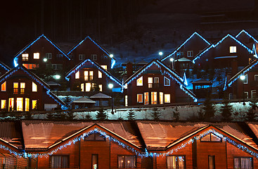 Image showing Wooden chalet in the winter