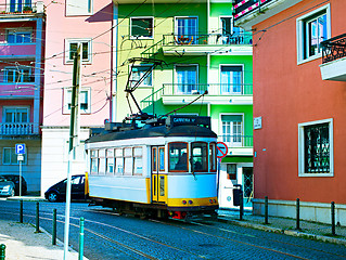 Image showing Lisbon colorful street, Portugal