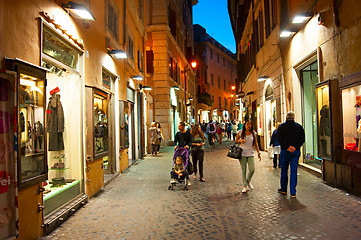 Image showing Rome street at night