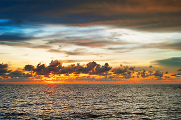 Image showing Sun set in the sea, Thailand