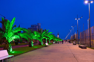 Image showing Batumi quayside at night, Georgia