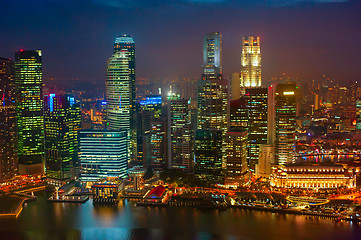 Image showing Singapore cityscape at night