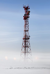 Image showing communication tower at winter