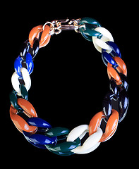 Image showing plastic necklace. multicolored