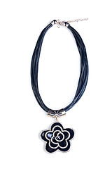 Image showing necklace. black flower