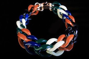 Image showing plastic necklace. multicolored