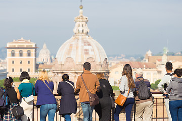 Image showing Group of tourist in Rome, Italy.