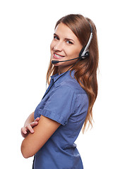 Image showing Support phone operator in headset